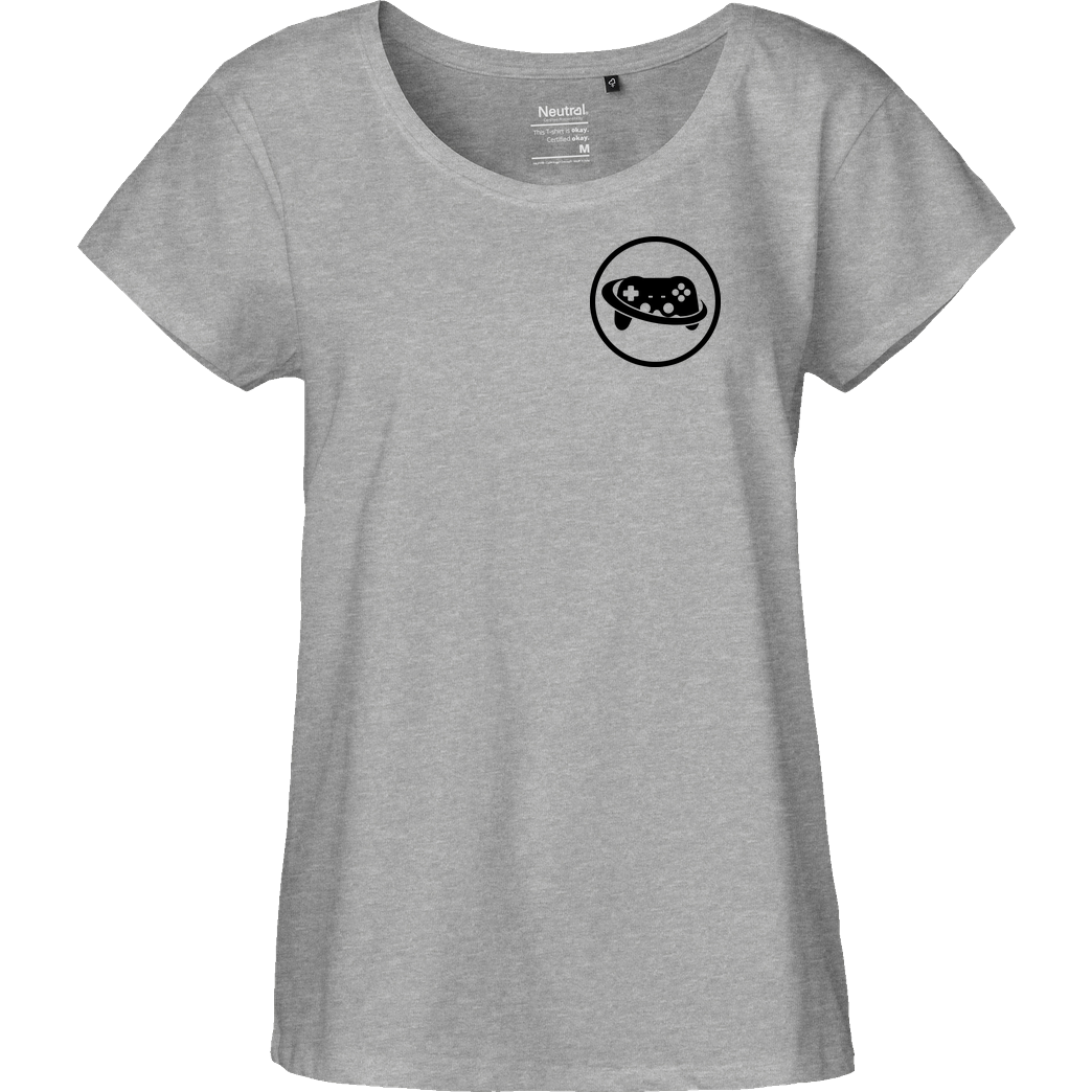 Spielewelten Spielewelten - Logo Controller Shirt T-Shirt Fairtrade Loose Fit Girlie - heather grey