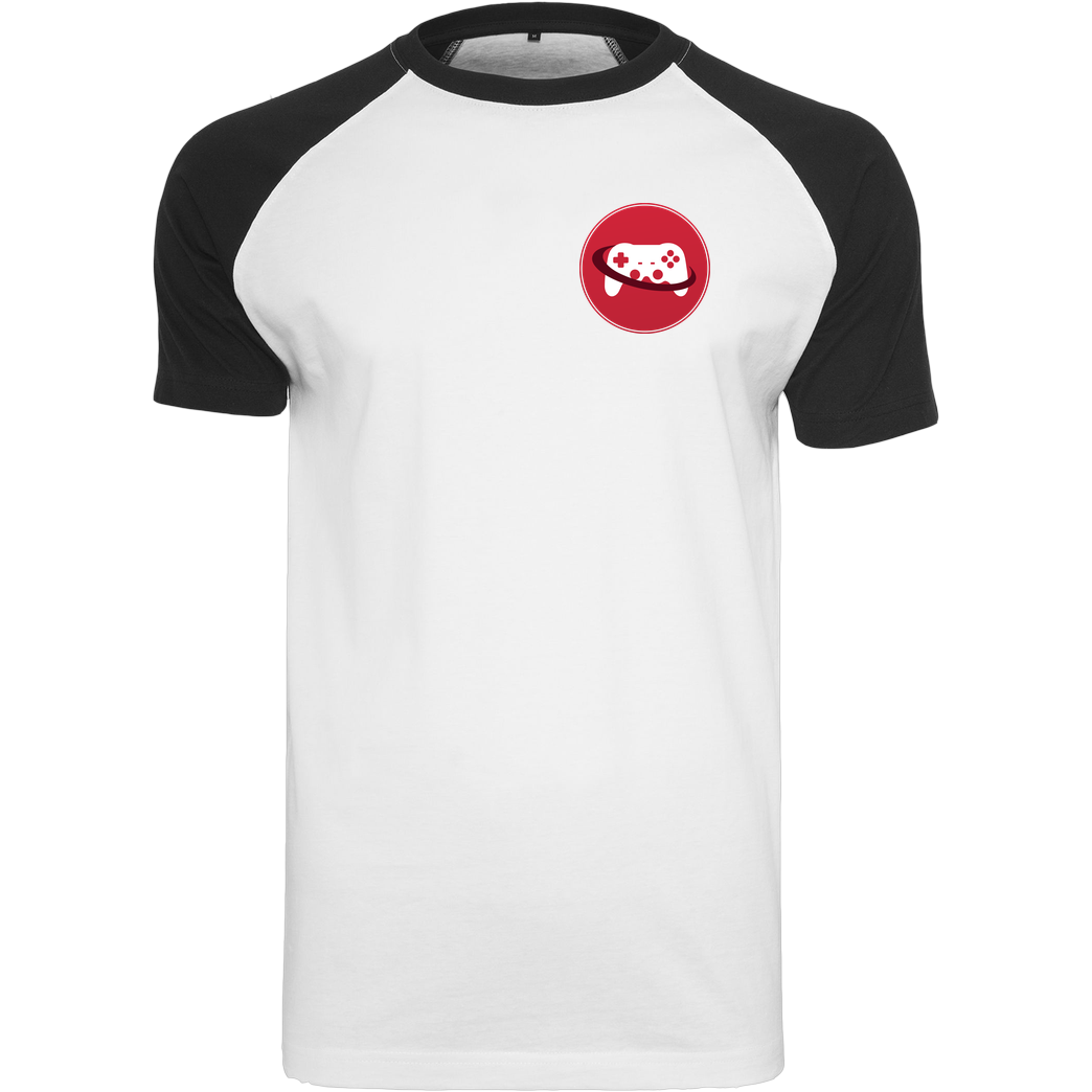 Spielewelten Spielewelten - Logo Controller Shirt T-Shirt Raglan-Shirt weiß