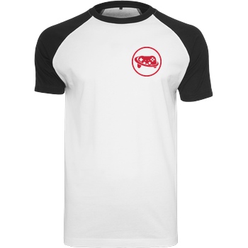 Spielewelten Spielewelten - Logo Controller Shirt T-Shirt Raglan-Shirt weiß