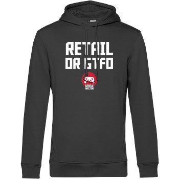 Spielewelten Spielewelten - Retail or GTFO Sweatshirt B&C HOODED INSPIRE - schwarz