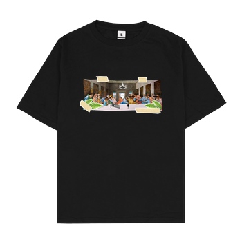 byStegi Stegi - Abendmahl T-Shirt Oversize T-Shirt - Schwarz
