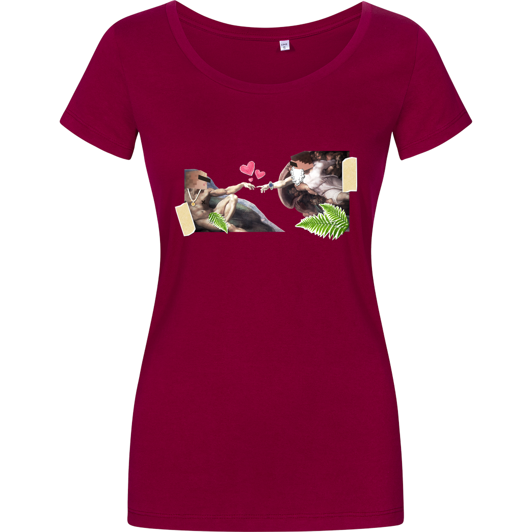 byStegi Stegi - Erschaffung T-Shirt Damenshirt berry