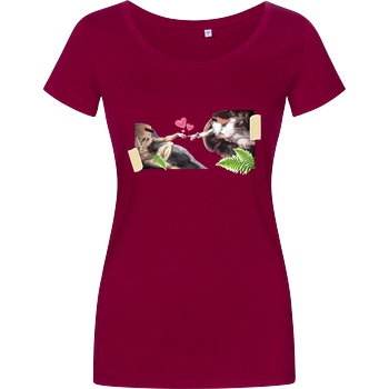 byStegi Stegi - Erschaffung T-Shirt Damenshirt berry