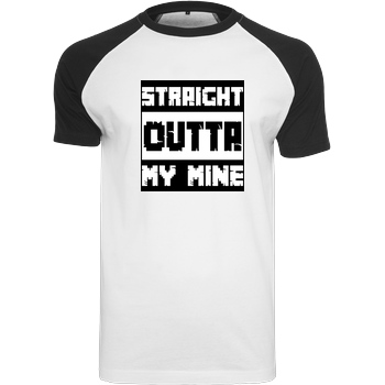 bjin94 Straight Outta My Mine T-Shirt Raglan-Shirt weiß