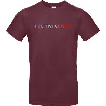 Technikliebe Technikliebe - 02 T-Shirt B&C EXACT 190 - Bordeaux