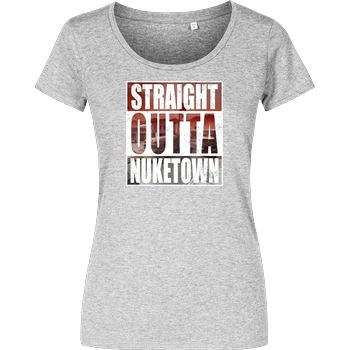 Tezzko Tezzko - Straight Outta Nuketown T-Shirt Damenshirt heather grey