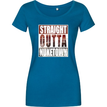 Tezzko Tezzko - Straight Outta Nuketown T-Shirt Damenshirt petrol