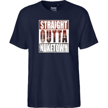 Tezzko Tezzko - Straight Outta Nuketown T-Shirt Fairtrade T-Shirt - navy