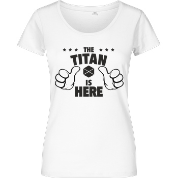bjin94 The Titan is Here T-Shirt Damenshirt weiss