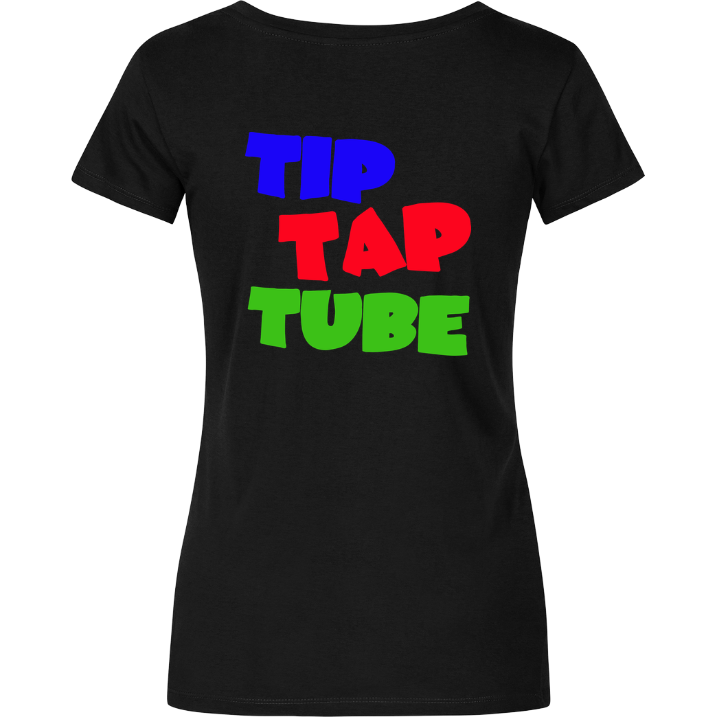 TipTapTube TipTapTube - Logo oldschool T-Shirt Damenshirt schwarz
