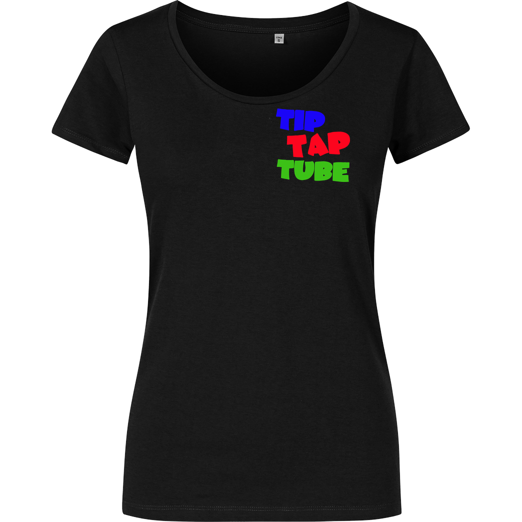 TipTapTube TipTapTube - Logo oldschool T-Shirt Damenshirt schwarz