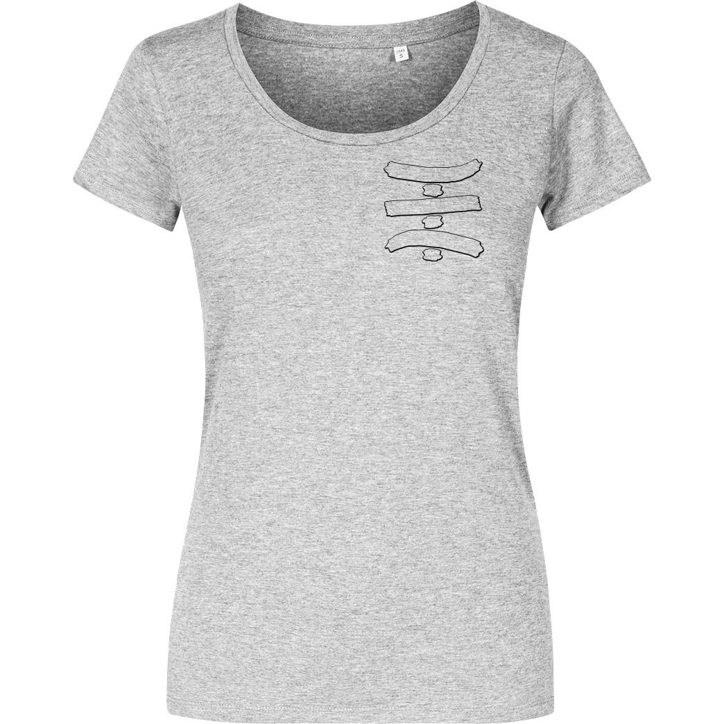 TipTapTube TipTapTube - Logo Outlines T-Shirt Damenshirt heather grey