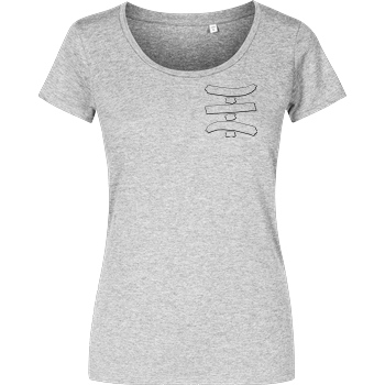 TipTapTube TipTapTube - Logo Outlines T-Shirt Damenshirt heather grey