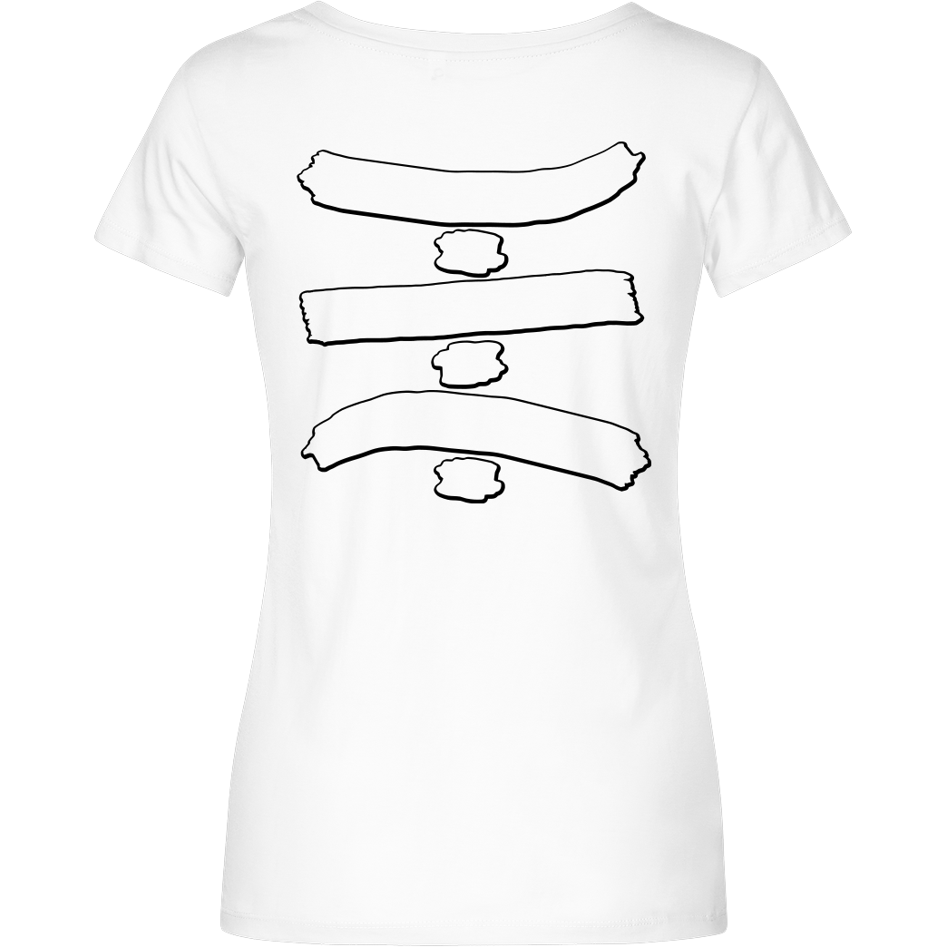 TipTapTube TipTapTube - Logo Outlines T-Shirt Damenshirt weiss