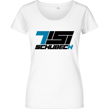 TisiSchubecH TisiSchubecH - Logo T-Shirt Damenshirt weiss