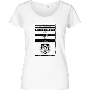 TisiSchubecH TisiSchubecH - Skull Logo T-Shirt Damenshirt weiss
