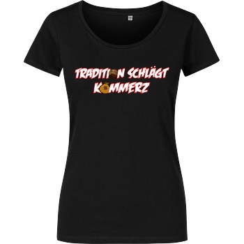 MDM - Matzes Daily Madness Tradition schlägt Kommerz T-Shirt Damenshirt schwarz