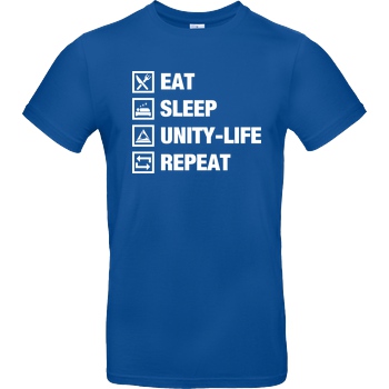 ScriptOase Unity-Life - Eat, Sleep, Repeat T-Shirt B&C EXACT 190 - Royal