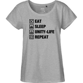 ScriptOase Unity-Life - Eat, Sleep, Repeat T-Shirt Fairtrade Loose Fit Girlie - heather grey
