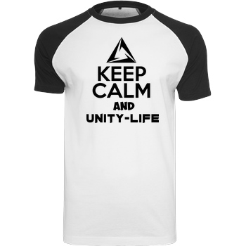 ScriptOase Unity-Life - Keep Calm T-Shirt Raglan-Shirt weiß