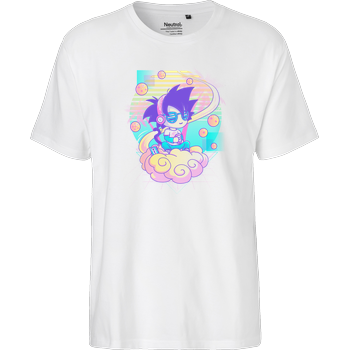 Vaporwave Monkey Fairtrade T-Shirt - weiß