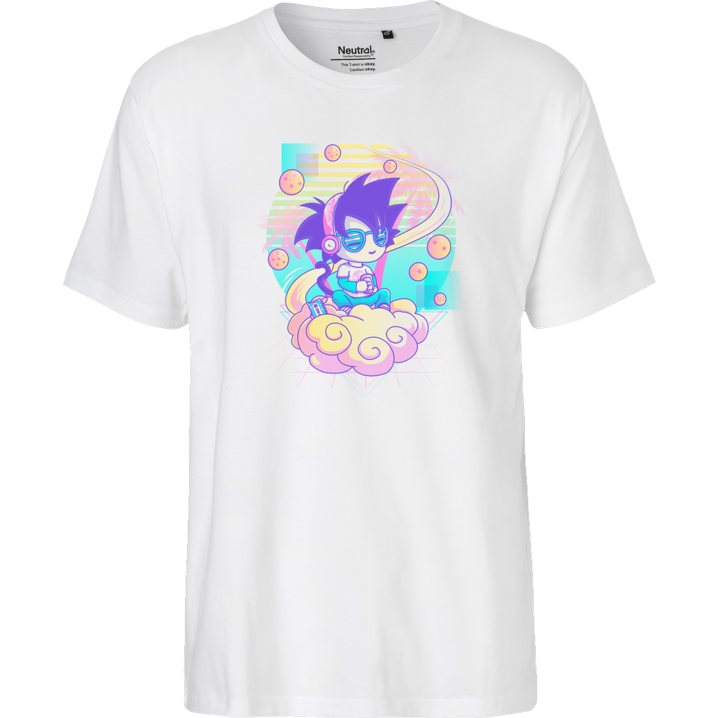 Donnie Art Vaporwave Monkey T-Shirt Fairtrade T-Shirt - weiß