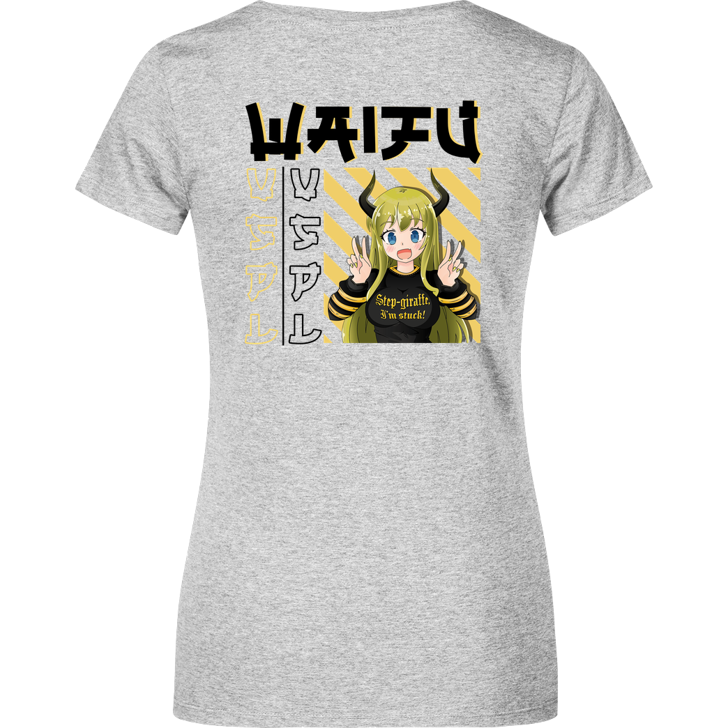 Vaspel Vaspel - Waifu-Black T-Shirt Damenshirt heather grey