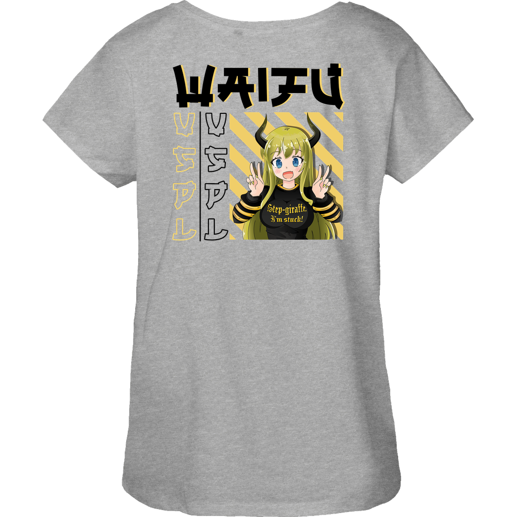 Vaspel Vaspel - Waifu-Black T-Shirt Fairtrade Loose Fit Girlie - heather grey