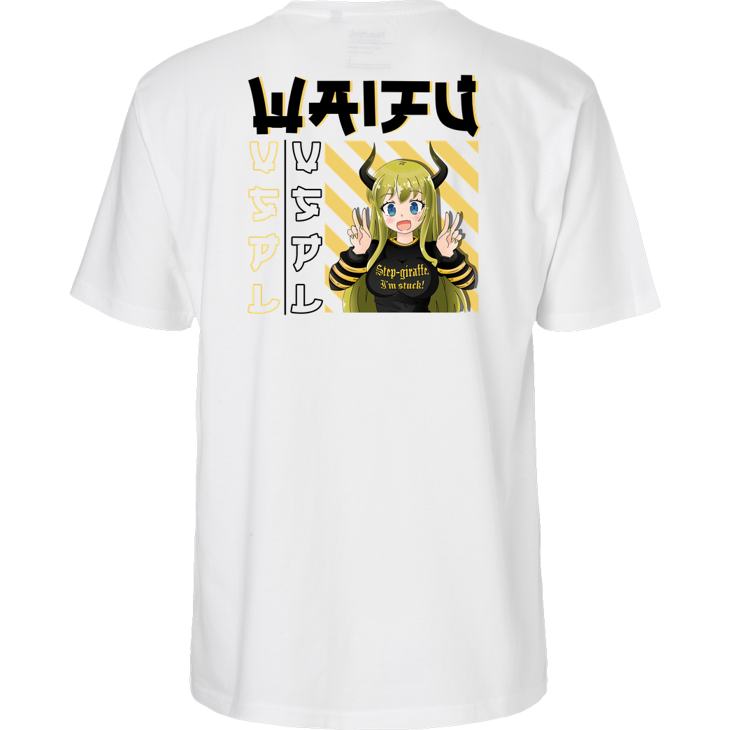 Vaspel Vaspel - Waifu-Black T-Shirt Fairtrade T-Shirt - weiß