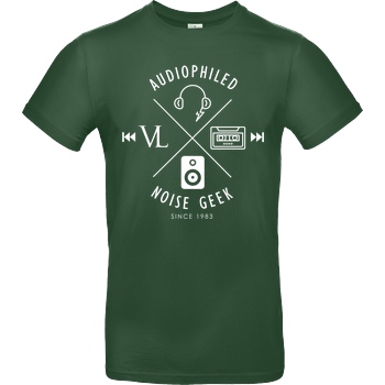 Vincent Lee Vincent Lee Music - Audiophiled weiss T-Shirt B&C EXACT 190 - Flaschengrün