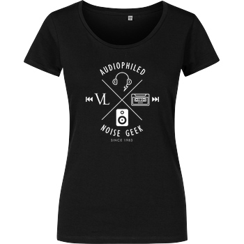 Vincent Lee Vincent Lee Music - Audiophiled weiss T-Shirt Damenshirt schwarz