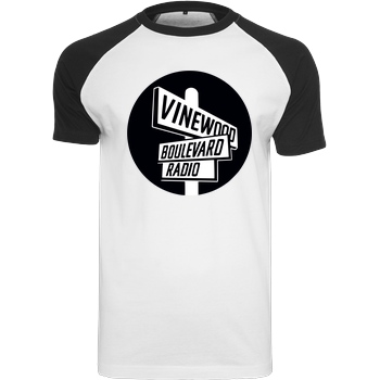 3dsupply Original Vinewood Boulevard Radio T-Shirt Raglan-Shirt weiß