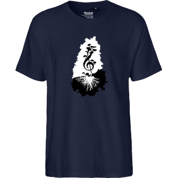 Lone Lobo Violinschlüssel T-Shirt Fairtrade T-Shirt - navy