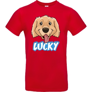 WASWIR WASWIR - Lucky Schriftzug T-Shirt B&C EXACT 190 - Rot