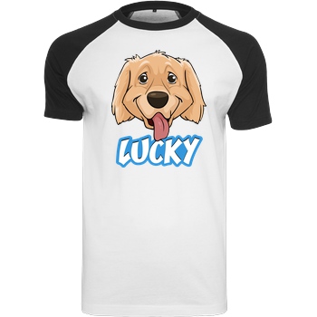 WASWIR WASWIR - Lucky Schriftzug T-Shirt Raglan-Shirt weiß