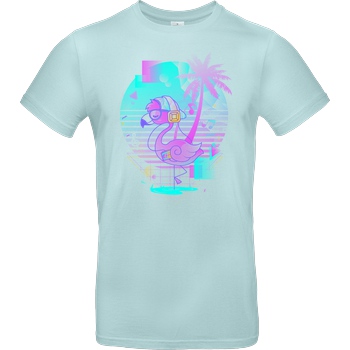 Donnie Art Wavy Flamingo T-Shirt B&C EXACT 190 - Mint