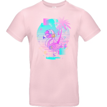 Donnie Art Wavy Flamingo T-Shirt B&C EXACT 190 - Rosa