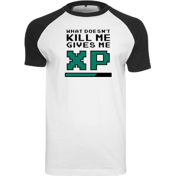 bjin94 What doesn't Kill Me T-Shirt Raglan-Shirt weiß