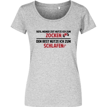 IamHaRa Zocker Zeit T-Shirt Damenshirt heather grey