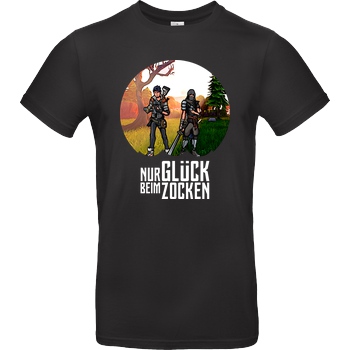 Die Buddies zocken 2EpicBuddies - Nur Glück beim Zocken big T-Shirt B&C EXACT 190 - Black