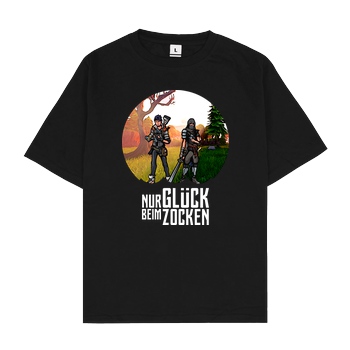 Die Buddies zocken 2EpicBuddies - Nur Glück beim Zocken big T-Shirt Oversize T-Shirt - Black