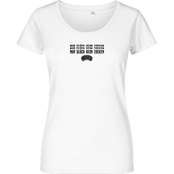 Die Buddies zocken 2EpicBuddies - Nur Glück beim Zocken Controller T-Shirt Girlshirt weiss