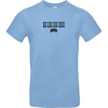 Die Buddies zocken 2EpicBuddies - Nur Glück beim Zocken Controller T-Shirt B&C EXACT 190 - Sky Blue
