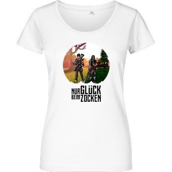 Die Buddies zocken 2EpicBuddies - Nur Glück beim Zocken T-Shirt Girlshirt weiss