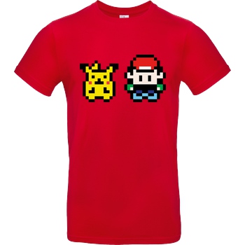 IamHaRa 8-Bit Poke T-Shirt B&C EXACT 190 - Red