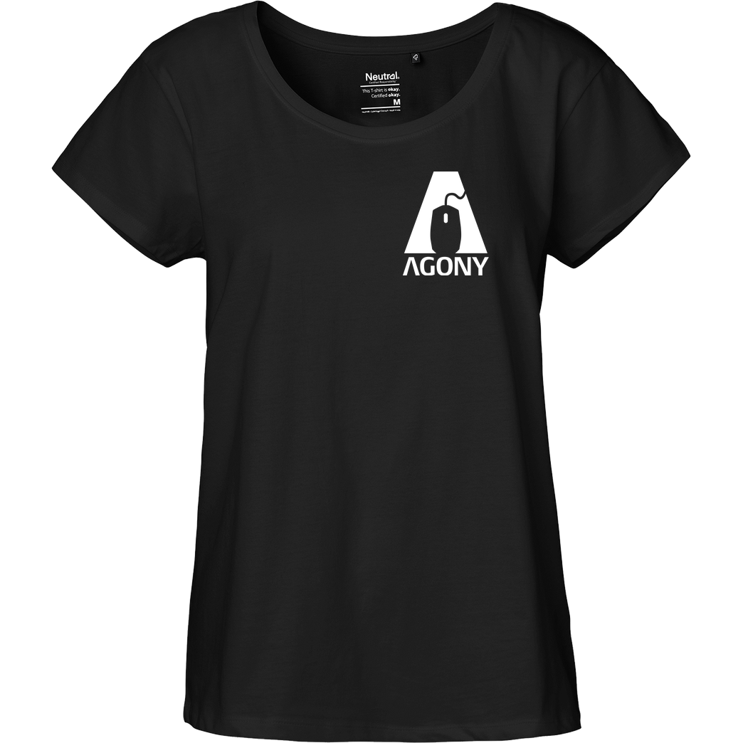 AgOnY Agony - Logo T-Shirt Fairtrade Loose Fit Girlie - black