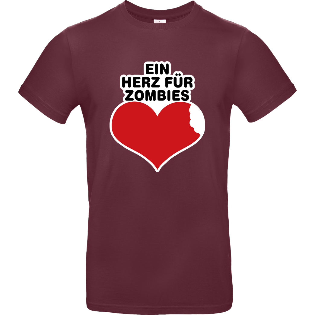 AhrensburgAlex AhrensburgAlex - Ein Herz für Zombies T-Shirt B&C EXACT 190 - Burgundy