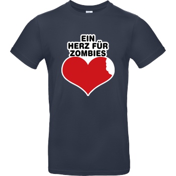 AhrensburgAlex AhrensburgAlex - Ein Herz für Zombies T-Shirt B&C EXACT 190 - Navy