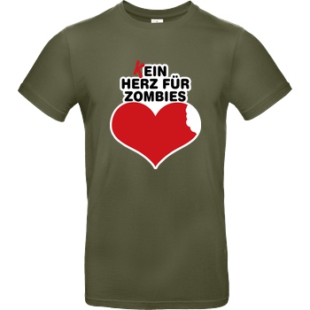 AhrensburgAlex AhrensburgAlex - (K)ein Herz für Zombies T-Shirt B&C EXACT 190 - Khaki