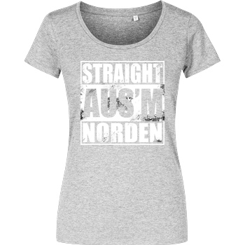 AhrensburgAlex AhrensburgAlex - Straight ausm Norden T-Shirt Girlshirt heather grey